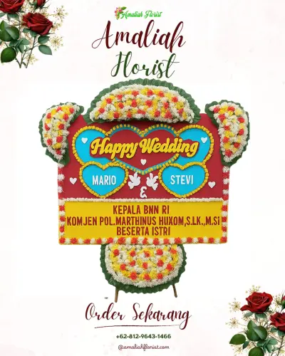 Karangan Papan Bunga Pernikahan di Ngalau